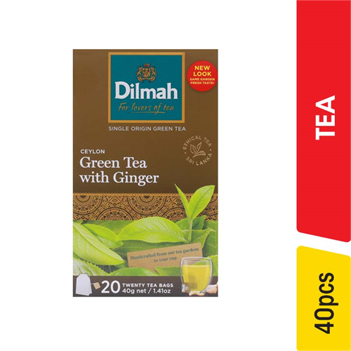 Dilmah Green Tea Bags Ginger Flavour,20 pcs - 40.00 g