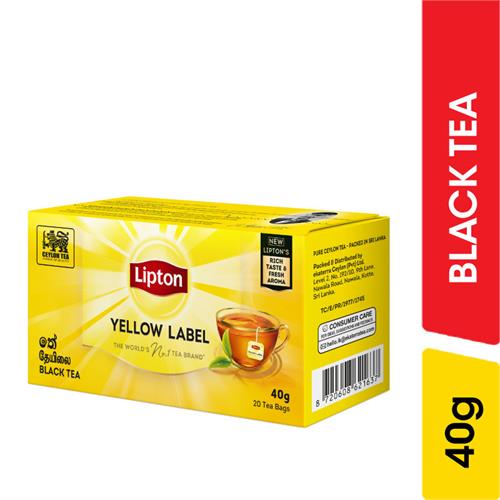 Lipton Yellow Label Tea Bags, 20 pcs - 40.00 g