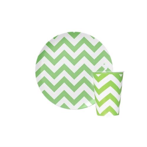 Paper Plates With Cups Green