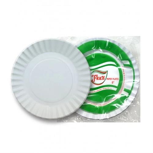 Flora Disposable Paper Plates (8 inch)