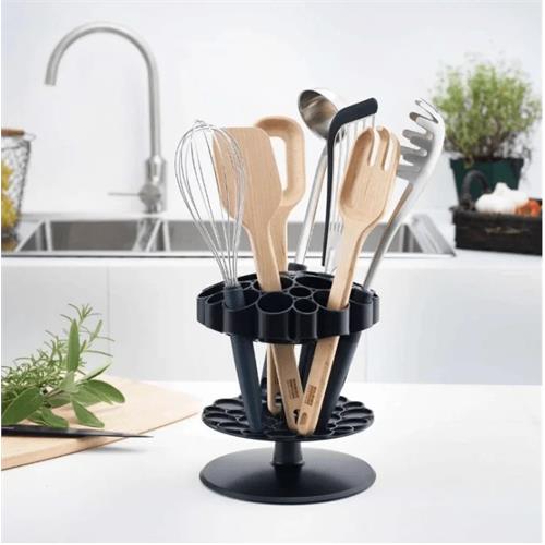 360 Rotating Lotus Design Cutlery Stand Utensil Holder Kitchen Organizer