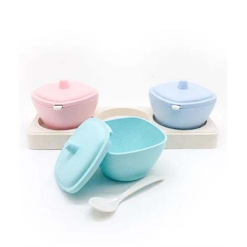 3pc Colored Condiment Set with Spoon