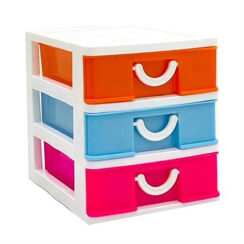 3pcs Colored Plastic Drawer Set