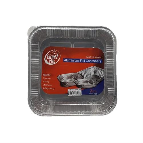 Target Multi-purpose Aluminum Foil Container 1400ml 3pcs (Trans Lid)