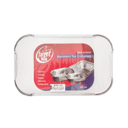 Target Multi-purpose Aluminum Foil Container -650ml 10pcs with Lid