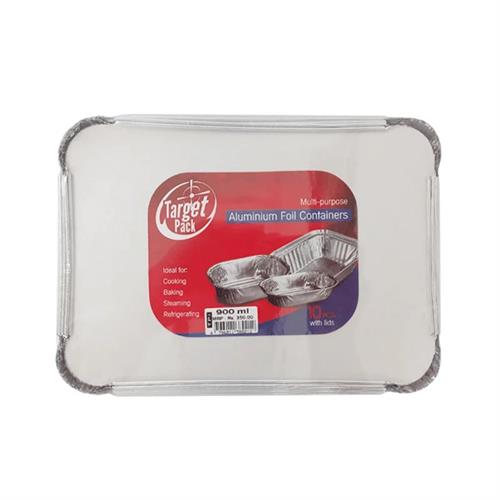 Target Multi-purpose Aluminum Foil Container 900ml 10pcs with Lid