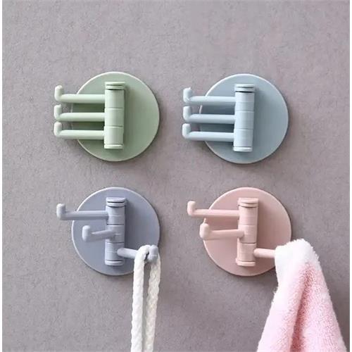 Multicolor Self Adhesive Multi-Function 3 Rotary Hanger Hooks