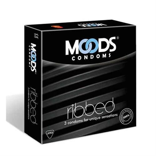 Moods Ribbed Condom 3pcs