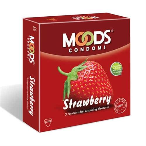 Moods Strawberry Condom 3pcs