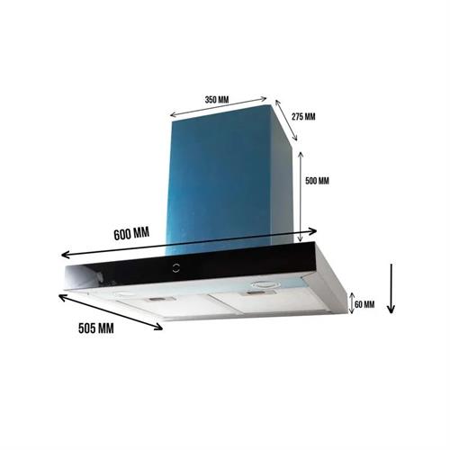 Euro Stainless Steel Invisible Touch 60cm Cooker Hood 5005-60cm