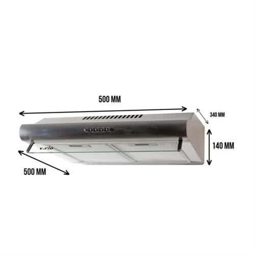 Vento Roma 50cm Silver Cooker Hood 50 LUX SS