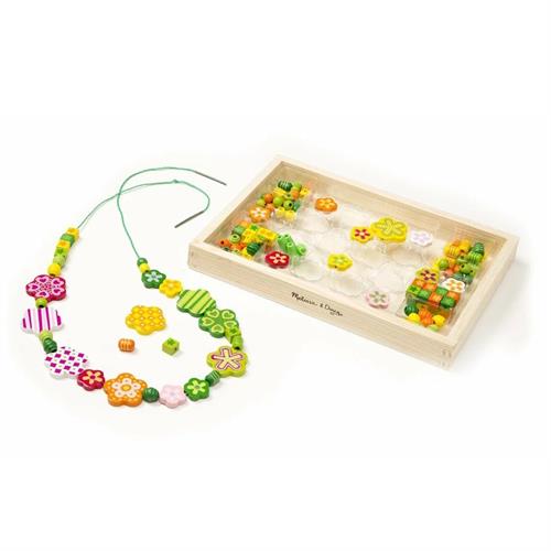 Melissa Doug Flower Wooden Bead Set for Jewelry-Making