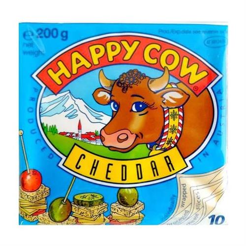 Happy Cow Cheddar Cheese Slices (10-Pack) 200g
