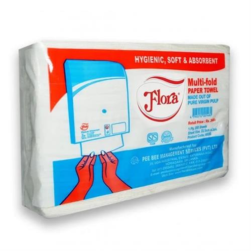 Flora Multi Fold Paper Towels 200 Sheets