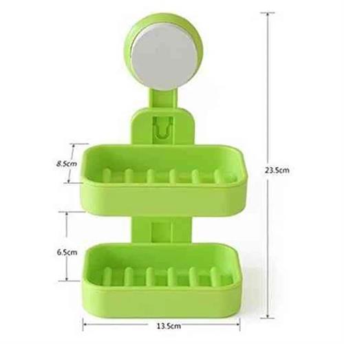 Double Layer Soap Box with Suction Cup Holder