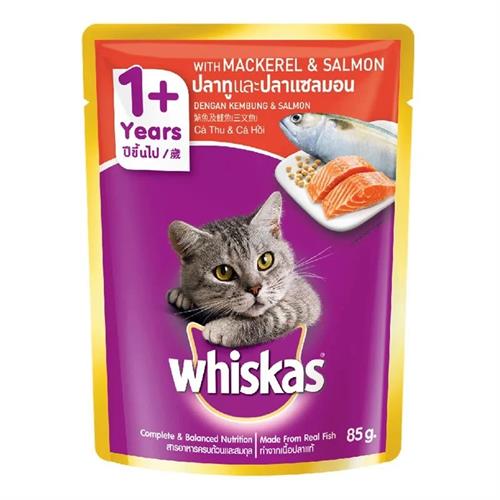 Whiskas (1+ years) Mackerel and Salmon 85g