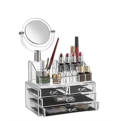 4 Drawer Cosmetic Organizer with Mirror