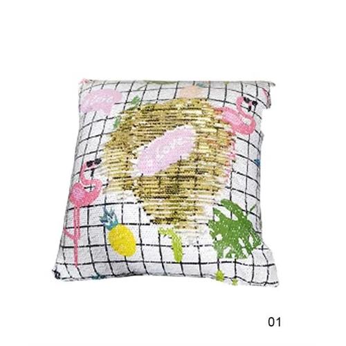 Printed Square Sequin Pillow