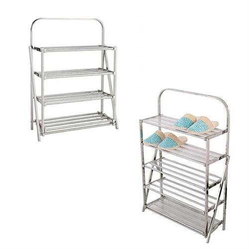 Foldable Stainless Steel Shoe Rack 4 Layer