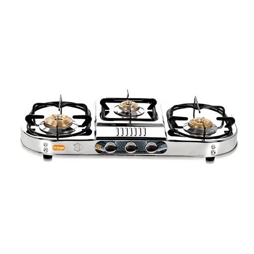 Orange Glitter 3 Burner Gas Stove