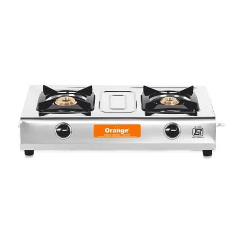 Orange Spectra Stainless Steel 2 Burner Gas Cooker