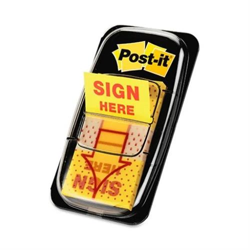 3M Post-It Index Sign Here Flags, 25mm x 43.2mm 680-9 (50 Sheets)