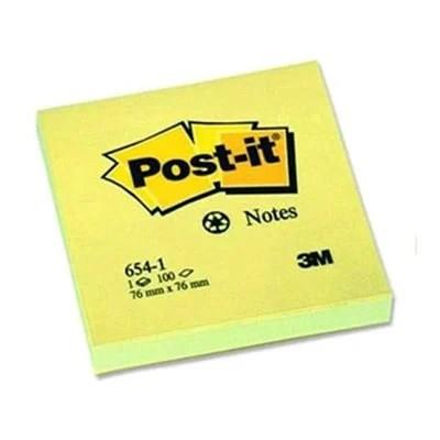 3M Post-It Notes 654-1, 3 x 3 , Yellow, 100 Sheets/Pad