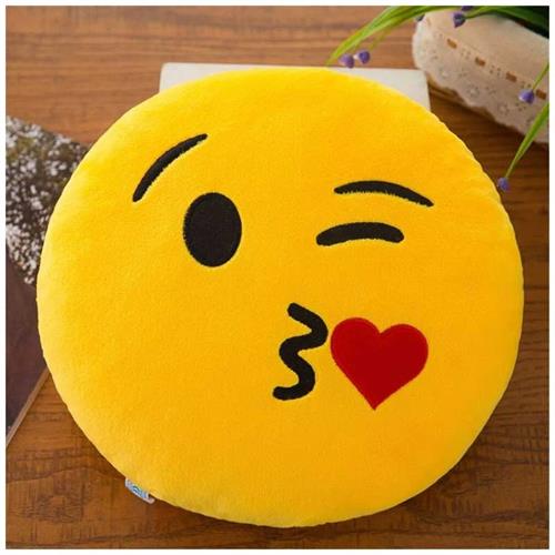 Soft Emoji Smiley Emoticon Round Cushion Pillow