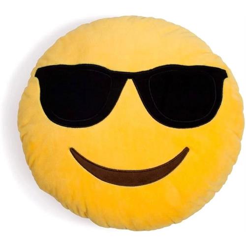 Soft Emoji Smiley Emoticon Round Cushion Pillow Cool Guy Sunglasses