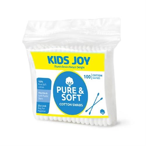 Kids Joy 100 Cotton Buds Zip Pack