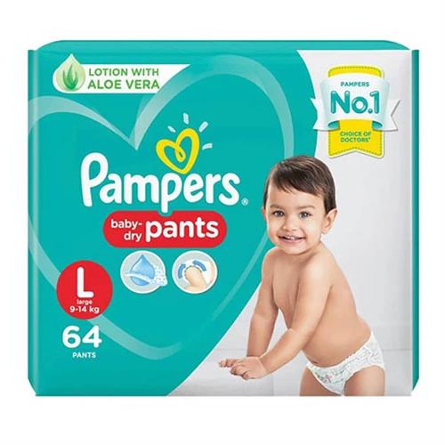 Pampers Pants with Aloe Vera Lotion Large Pack of 64Pcs