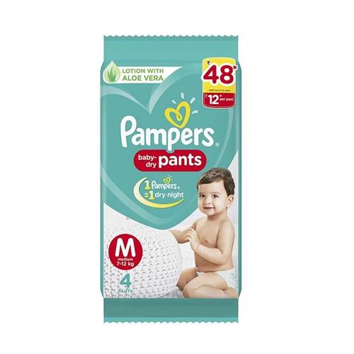 Pampers Pants with Aloe Vera Lotion Medium Pack of 4Pcs