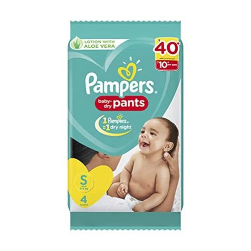 Pampers Pants with Aloe Vera Lotion Small Pack of 4Pcs