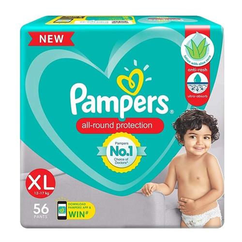 Pampers Pants with Aloe Vera Lotion XL Pack of 56Pcs