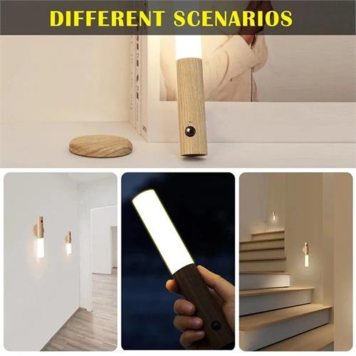 Motion Sensor Night Light Bedside Induction Backlight Log Magnetic LED Wall Lamp