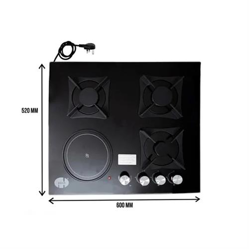Asian 3 Burner and 1 Hot plate Glass Top Cooker JY-EG4005