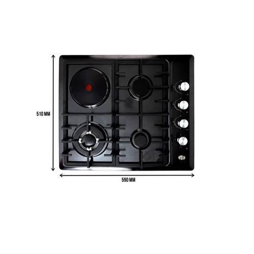 Asian Stainless Steel black 3 burner & 1 Hot Plate Cooker JY-ES4021B