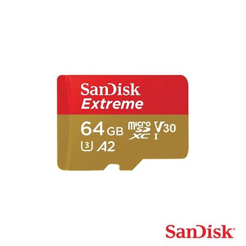 SanDisk Extreme microSD UHS-I Memory Card with Adapter 64GB