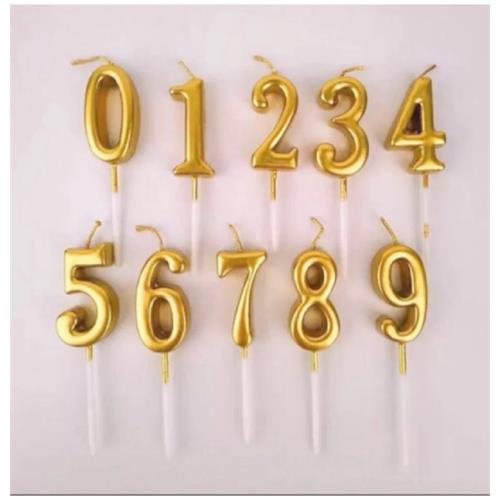 Gold Numbers Candle