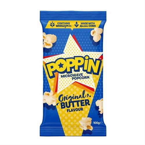 Poppin Microwave Popcorn Butter Flavor 100g