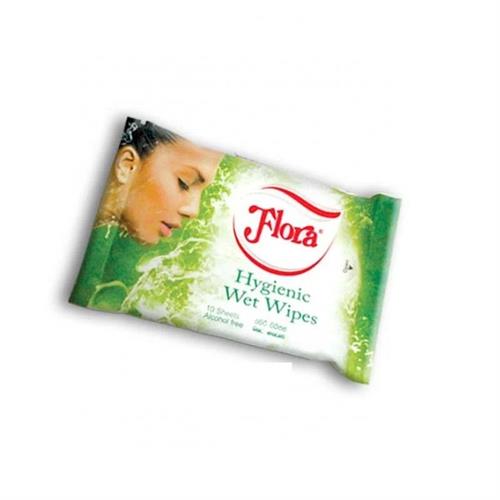 Flora Misty Green Hygienic Wet Wipes 10 Sheet