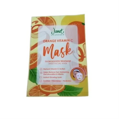 Janet Orange Vitamin C Glow Booster Treatment Sheet Facial Mask