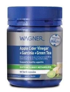 Wagner Apple Cider Vinegar+Garcini+Green Tea Supports body Metabolism 90 Capsules