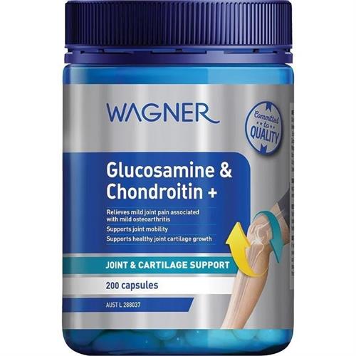 Wagner Glucosamine & Chondroitin + Joints & Cartilage Support 200 Capsules