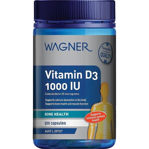 Wagner Vitamin D3 1000IU Bone Health 500 Capsules