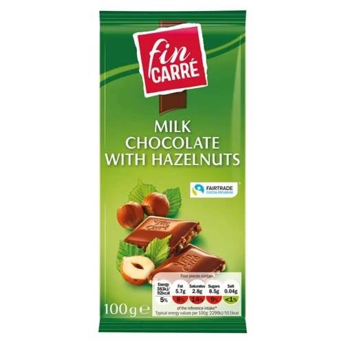 Fin Carre Milk Chocolate With Hazelnut 100g