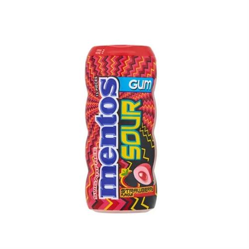 Sugerfree Mentos Sour Gum Strawberry Flavour 30g