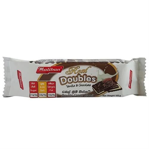 Maliban Real Double Vanilla And Chocolate Cream Biscuits 100g