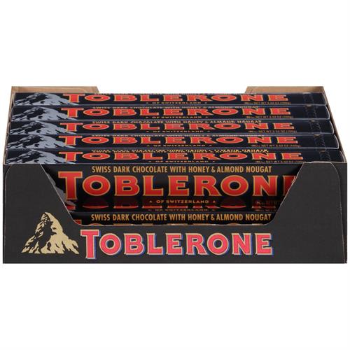 Toblerone Dark Chocolate with Honey & Almond Nougat Black 100g