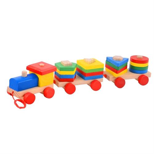 Wooden Set Column Train Wooden Toy